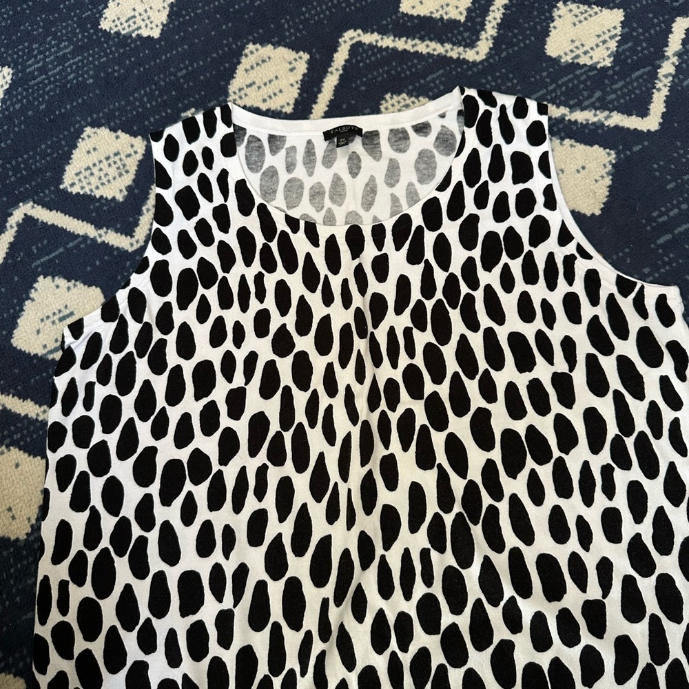 Talbots Black and White Dot-Spot Sleeveless Tank